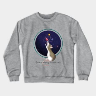 Cute Rat and planets Crewneck Sweatshirt